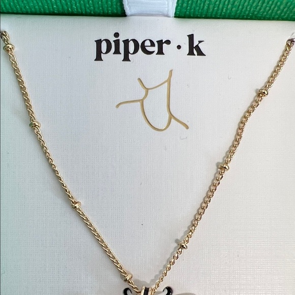 Piper K | Black Butterfly Necklace w/ Cubic Zirconia - Picture 4 of 8